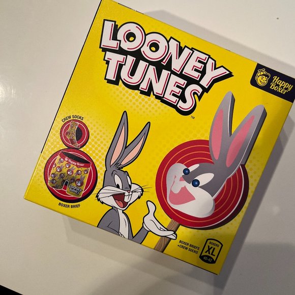 Men's Novelty Boxers and Socks - Looney Tuns / Bugs Bunny Boxers XL Socks L new - Picture 7 of 11